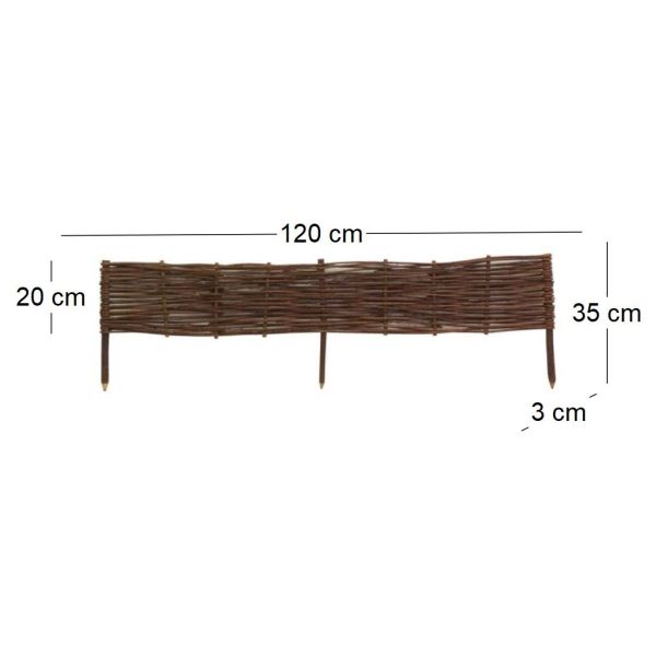 Bordures en osier tressé naturel (Lot de 4) - AUB-5052