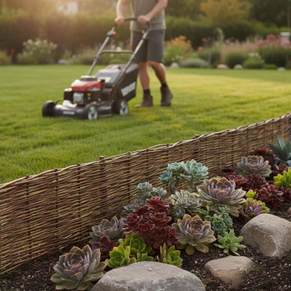 Bordures en osier tressé naturel (Lot de 4) - 7