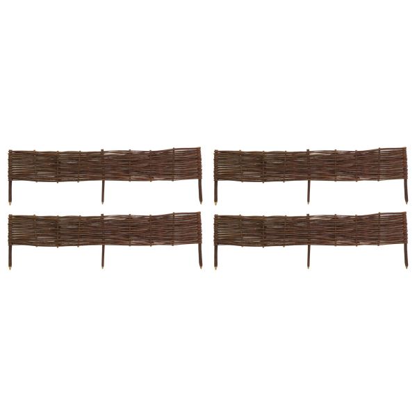Bordures en osier tressé naturel (Lot de 4)