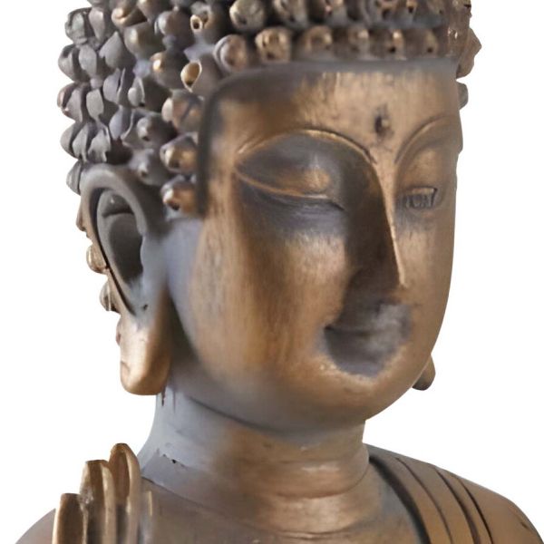 Bouddha assis en résine doré - AUB-3532