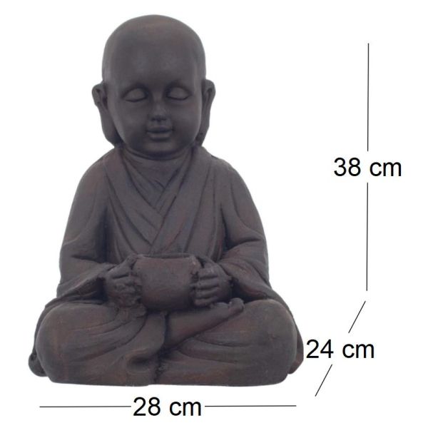 Bouddha en magnésie avec bougeoir intégré - 5