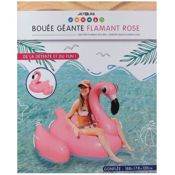 Bouée gonflable géante flamant rose 188 cm - CMP-2270