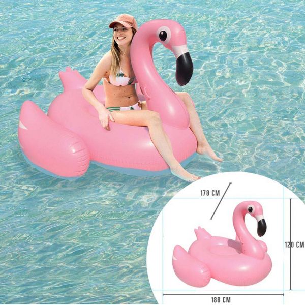 Bouée gonflable géante flamant rose 188 cm - JET LAG