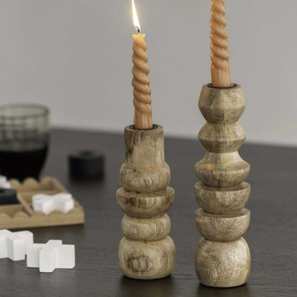 Bougeoir en  bois de manguier Formado - PRE-2075