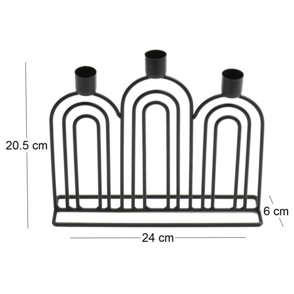 Bougeoir 3 bougies en fer Abstract - SIL