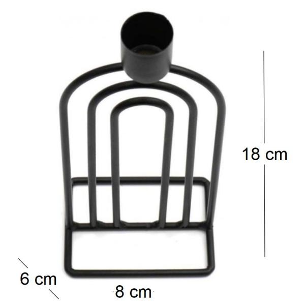 Bougeoir en fer 18 cm Abstract (Lot de 2) - SIF-0608