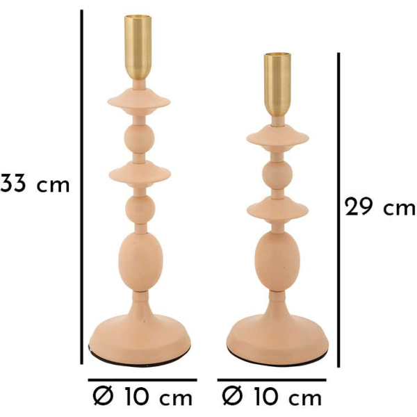 Bougeoir en métal Gemini (Lot de 2) - MAU-0728