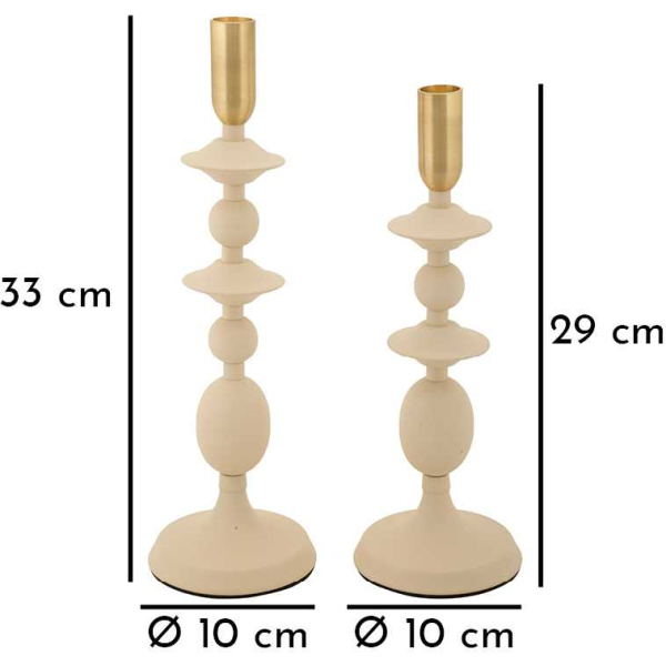 Bougeoir en métal Gemini (Lot de 2) - MAU-0727