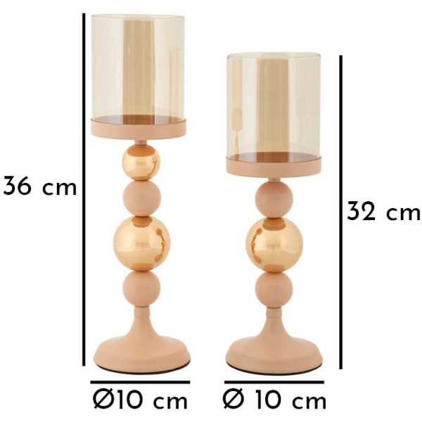 Bougeoir en métal Glazed (Lot de 2) - MAU-0732