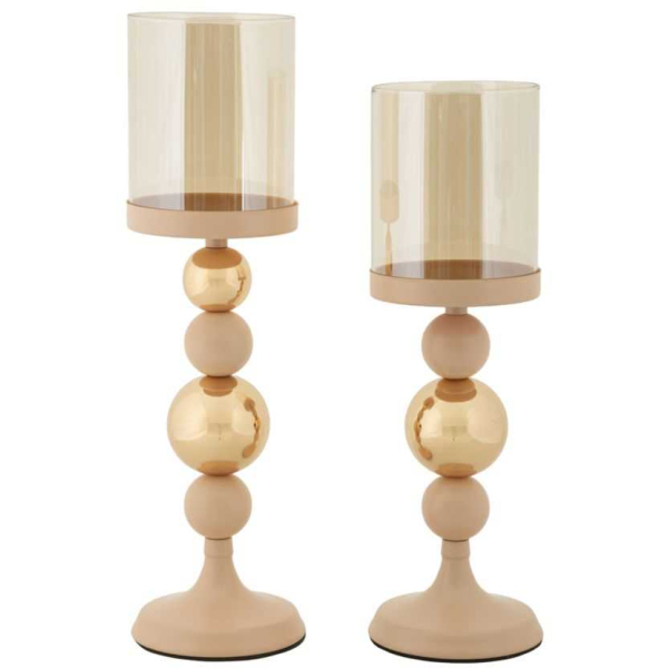 Bougeoir en métal Glazed (Lot de 2)