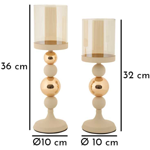 Bougeoir en métal Glazed (Lot de 2) - MAU-0731