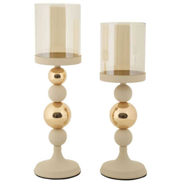 Bougeoir en métal Glazed (Lot de 2)