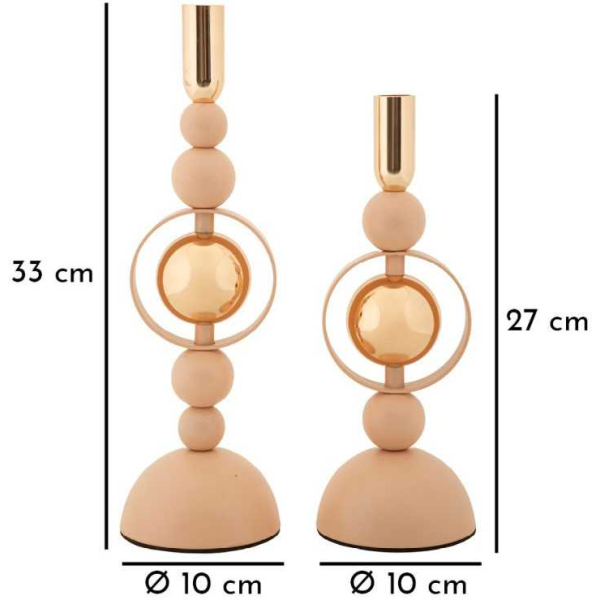 Bougeoir en métal Saturne (Lot de 2) - MAU-0722