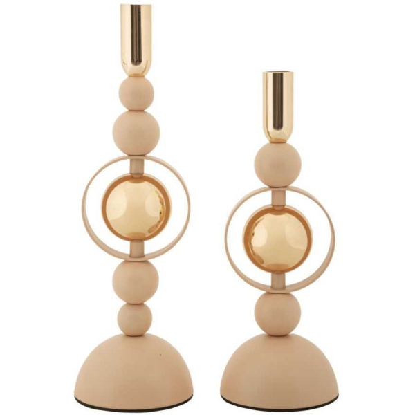 Bougeoir en métal Saturne (Lot de 2)