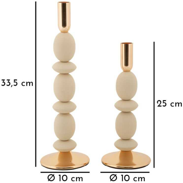 Bougeoir en métal Shuttle (Lot de 2) - MAU-0723