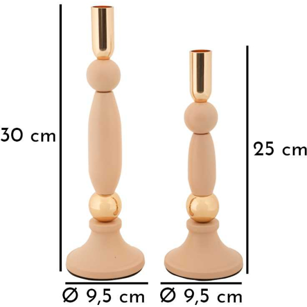 Bougeoir en métal Strek (Lot de 2) - MAU-0736