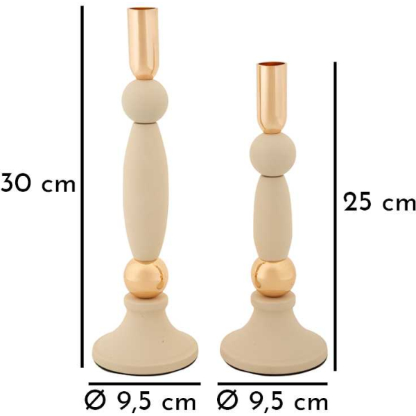 Bougeoir en métal Strek (Lot de 2) - MAU-0735