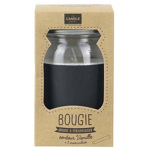 Bougie ardoise à personnaliser senteur vanille - CMP-0938