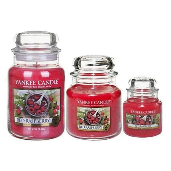 Bougie jarre en verre senteur framboise rouge - 5