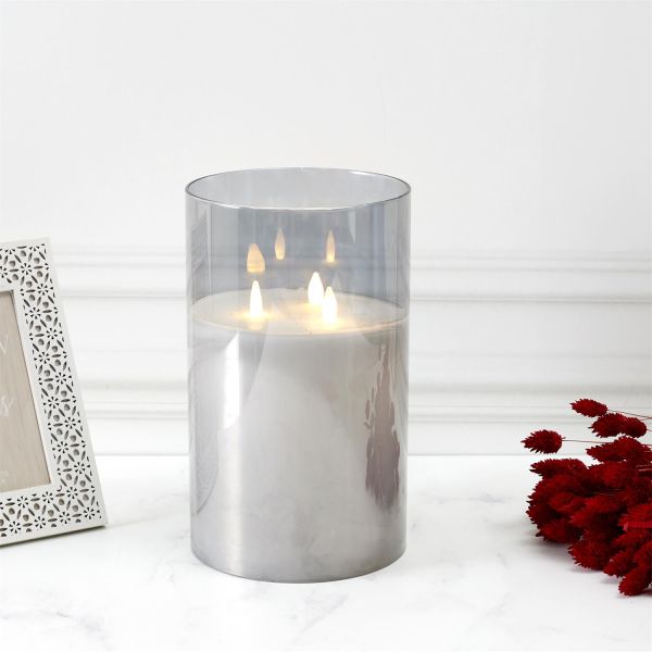 Bougie led en verre 25x15 cm - THE HOME DECO FACTORY