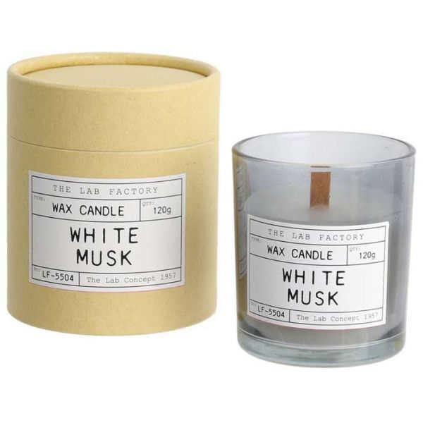 Bougie mèche en bois et boite kraft Factory (Lot de 4)