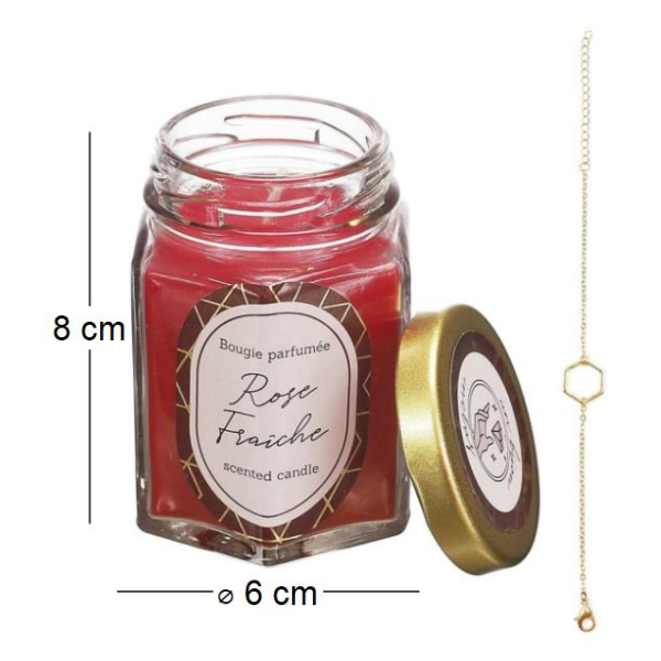 Bougie parfumée en bocal avec bijou surprise - 2,83