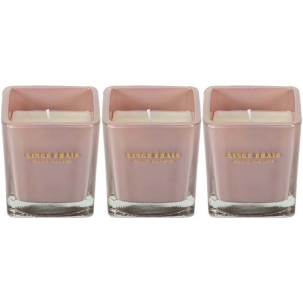 Bougie parfumée carrée Nude 7 cm (Lot de 3)