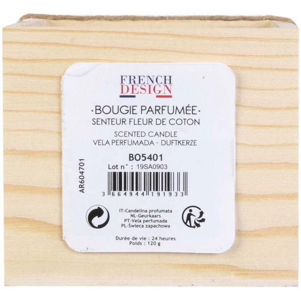 Bougie parfumée en coffret bois Nature - CMP-2150