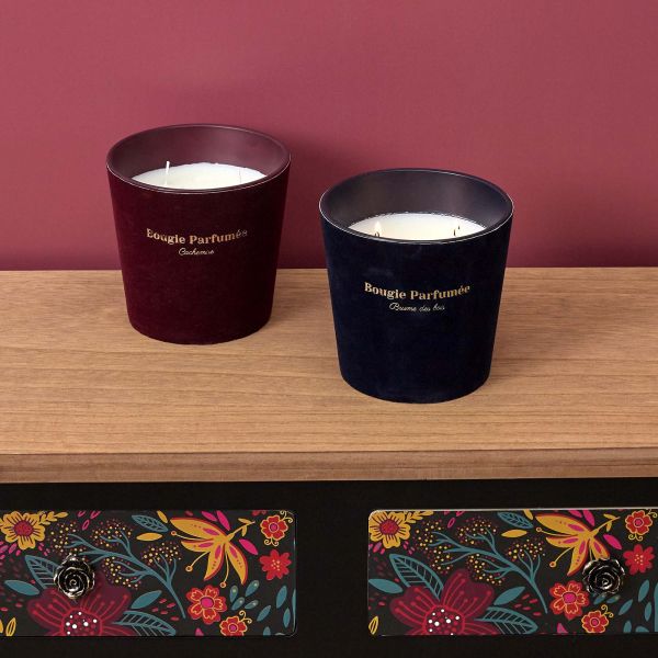 Bougie parfumée 3 mèches Velours (Lot de 2) - THE HOME DECO FACTORY