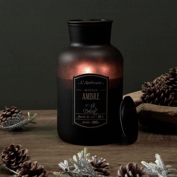 Bougie parfumée noire mat Alchimiste 14.5 x 26 cm - 24,90