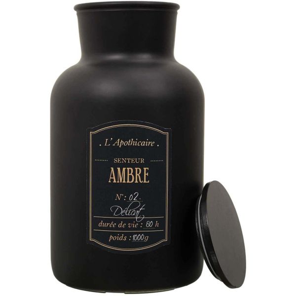 Bougie parfumée noire mat Alchimiste 14.5 x 26 cm - CMP-4598