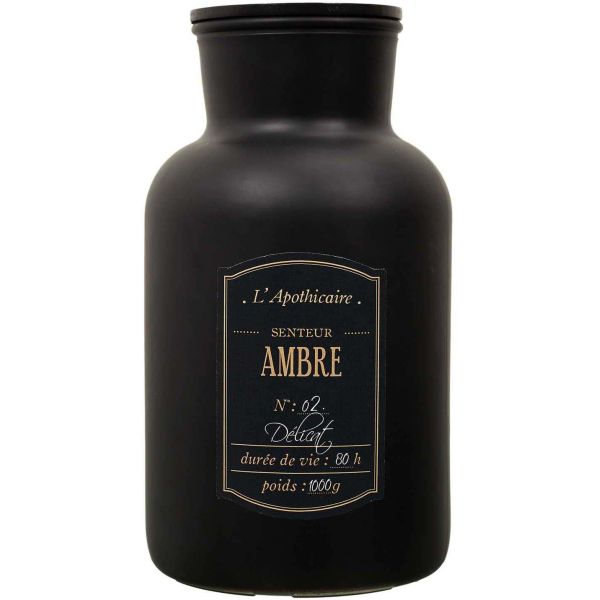 Bougie parfumée noire mat Alchimiste 14.5 x 26 cm