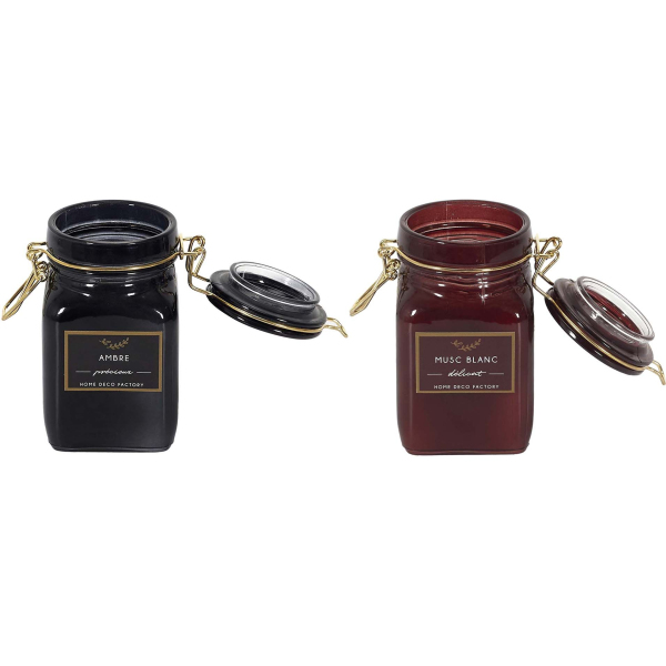 Bougie parfumée pot à clip apothicaire 9 x 6 x 11 cm (Lot de 2)