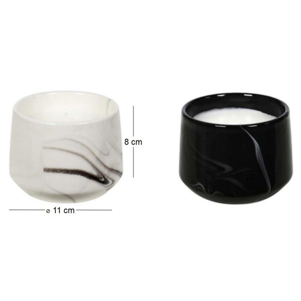 Bougie parfumée pot en dolomite effet marbre (Lot de 2) - 8