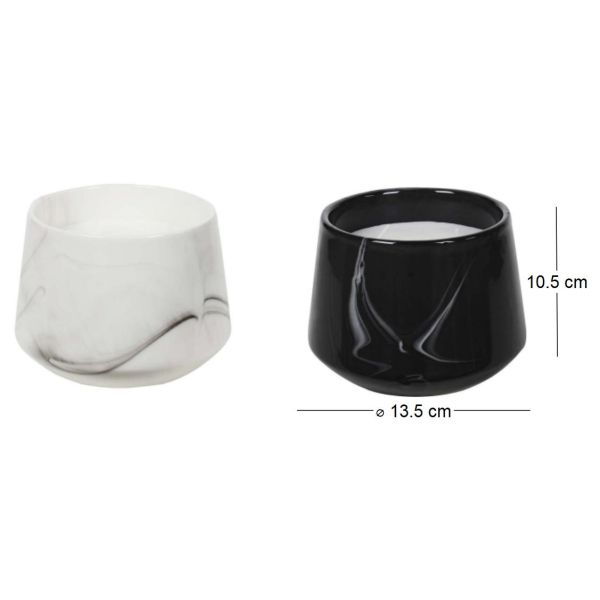 Bougie parfumée pot en dolomite effet marbre (Lot de 2) - 8