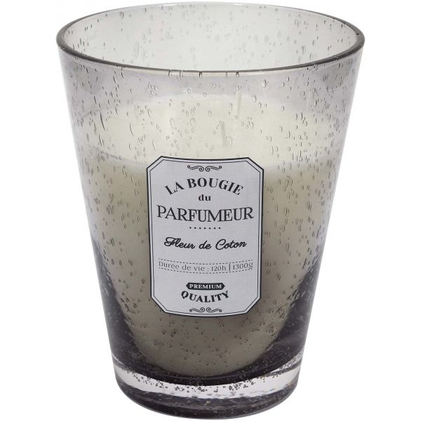 Bougie parfumée pot en verre bulle gris clair