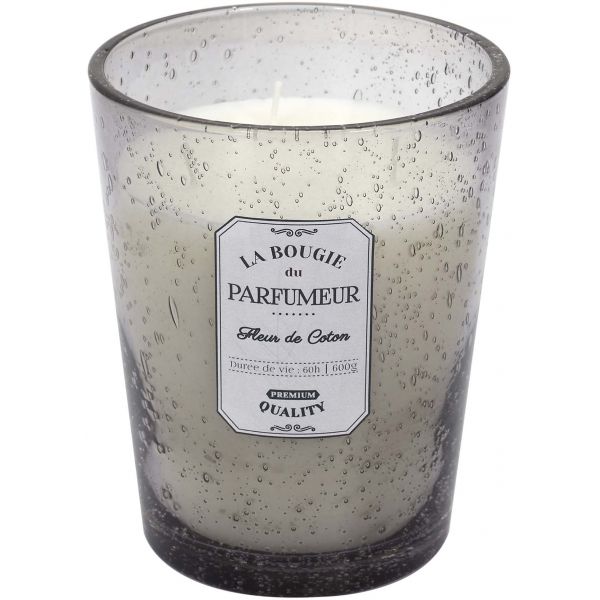 Bougie parfumée pot en verre bulle gris clair