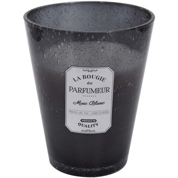 Bougie parfumée pot en verre bulle gris foncé