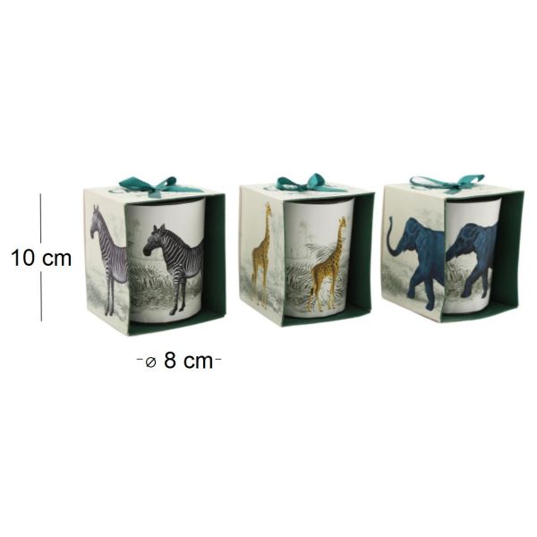 Bougie en pot Safari 8 x 10 cm (Lot de 3) - SIF-0478
