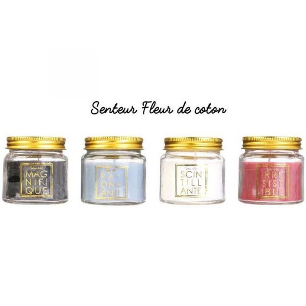 Bougie en pot message scintillant senteur fleur de coton - 5