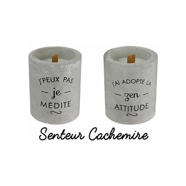 Bougie senteur cachemire pot en ciment - THE HOME DECO FACTORY