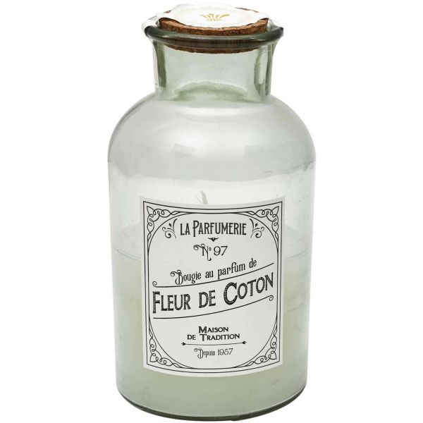 Bougies parfumées maison traditionnelle senteur fleur de coton et musc blanc (Lot de 2) - CMP-4216