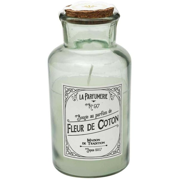 Bougies parfumées maison traditionnelle senteur fleur de coton et musc blanc (Lot de 2) - 23,90