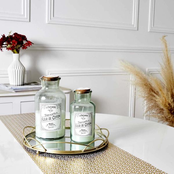 Bougies parfumées maison traditionnelle senteur fleur de coton et musc blanc (Lot de 2) - THE HOME DECO FACTORY