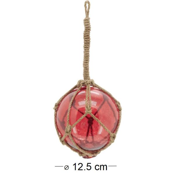 Boule en verre avec corde 12.5 cm - 6,23