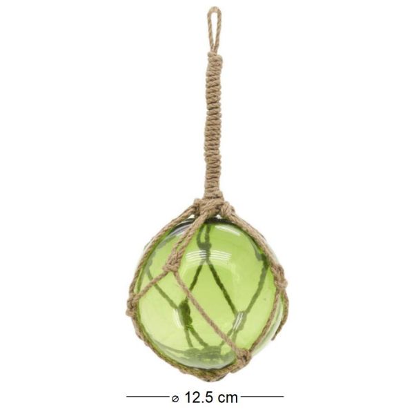 Boule en verre avec corde 12.5 cm - 5