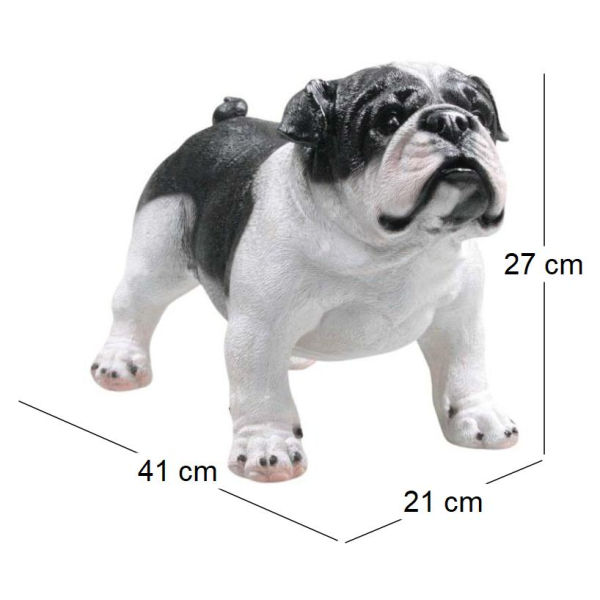 Chien bouledogue debout en résine - IMH-0377