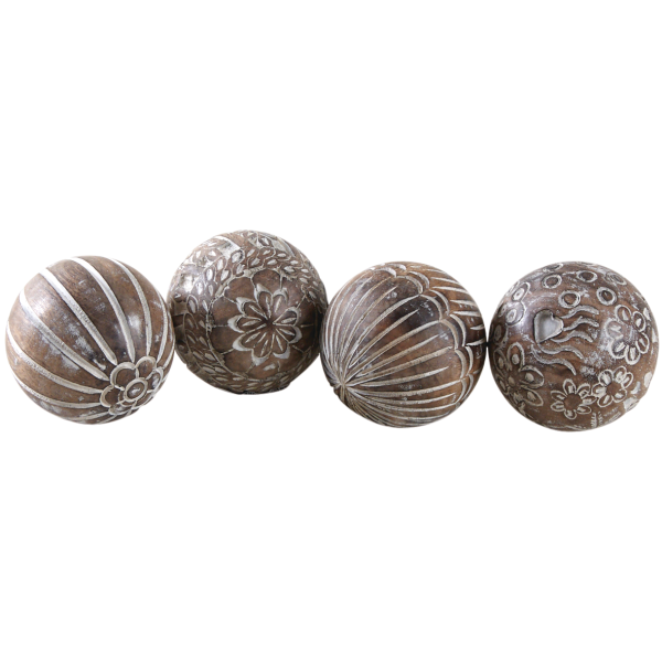Boules en manguier motifs assortis