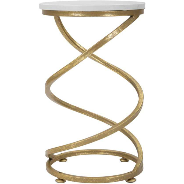 Bout de canapé en métal et marbre Spiral 27.5 x 47.5 cm