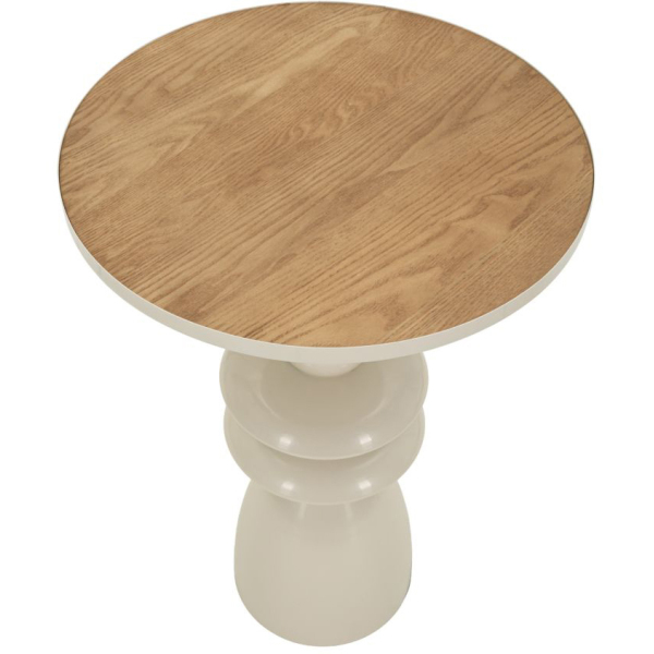 Bout de canapé en métal avec plateau en bois Top - MAU-0922